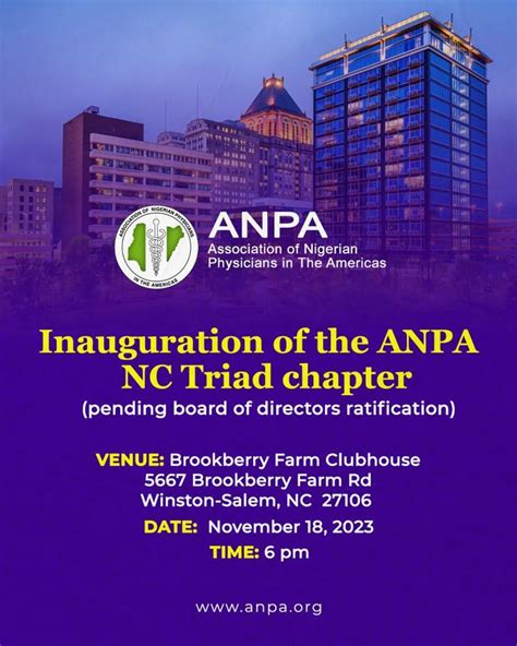 Inauguration Of The Anpa Nc Triad Chapter Association Of Nigerian