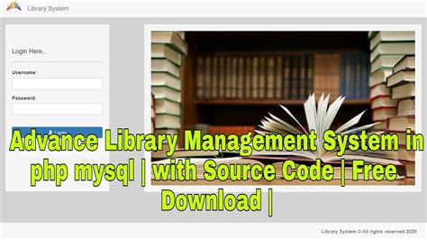 Advance Library Management System In Php Mysql With Source Code