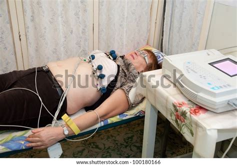 Female Patient During Ecg Procedure Clinic Stock Photo Edit Now 100180166