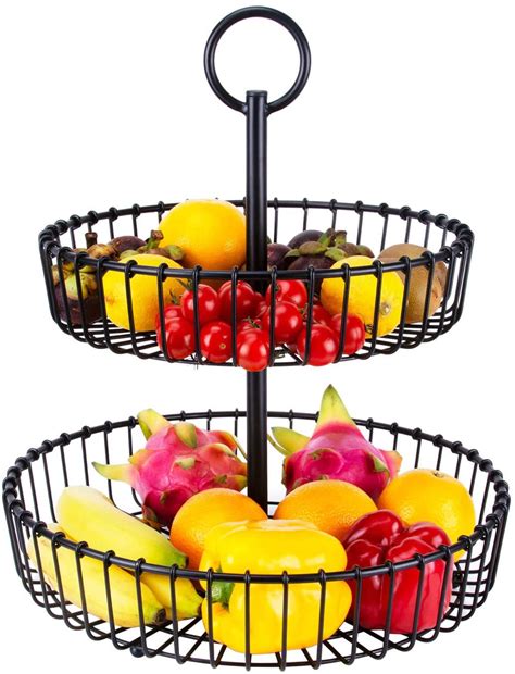 Fruit Basket Eseoe 2 Tier Large Size Countertop Fruit Vegetables