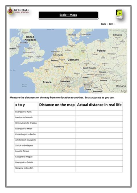 Maps And Scale Activity Europe Teaching Resources