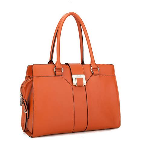 Orange Leather Handbag - Mc Luggage