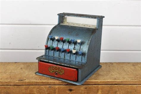 Vintage Codeg Toy Cash Register With Working Buttons And Change Drawer