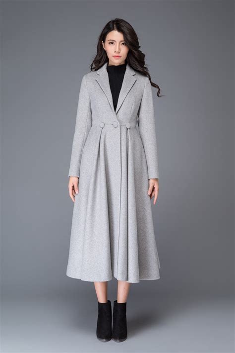 Long Wool Princess Coat Swing Wool Coat Fit Andflare Coat Etsy