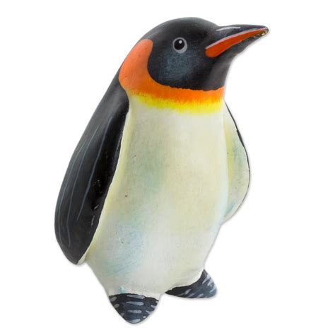 Hand Sculpted And Painted Ceramic King Penguin Figurine King Penguin