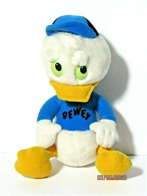 Vintage Playskool Walt Disney Duck Tales Dewey Plush 1986 Blue Stuffed