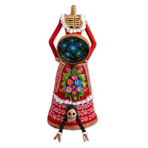 Handmade Catrina Skeleton Sculpture From Mexico La Catrina Francisca