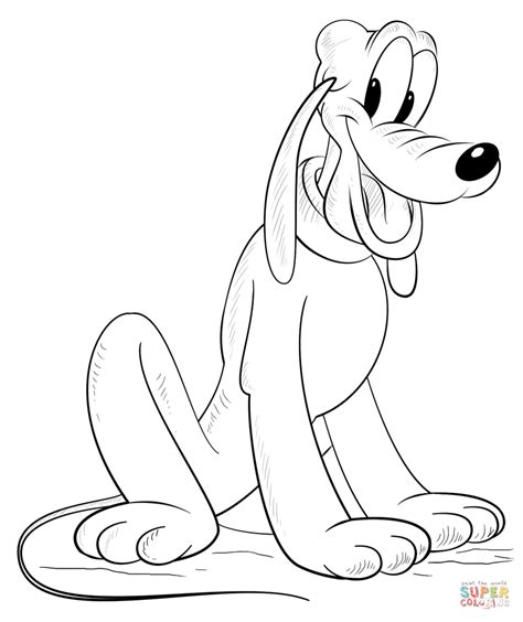 Free Printable Disney Pluto Pdf Coloring Page Cartoon Coloring Pages