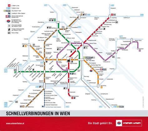 U Bahn Vienna Metro Map Austria