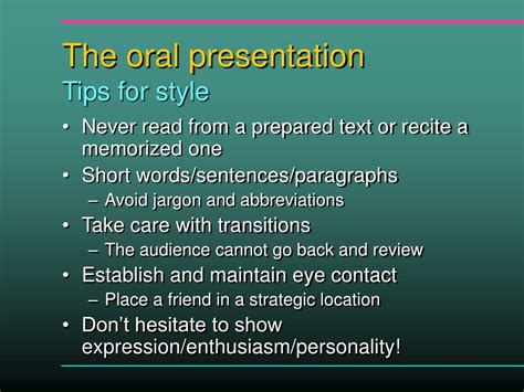 Different Purpose Of Oral Presentation