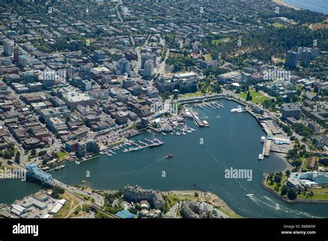 Aerial Inner Harbour Victoria Bc Stock Photo Alamy