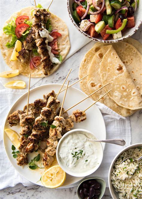The marinade for this chicken (similar to what i i served this greek marinated chicken with my lemony cucumber and couscous salad. Chicken Souvlaki with Tzatziki | Recipe | Chicken souvlaki ...