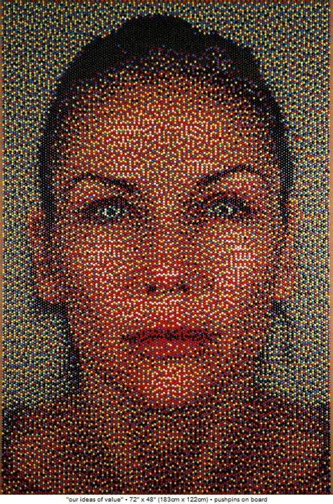 pin art want to larn how to do it unusual art unique art push pin art chuck close large