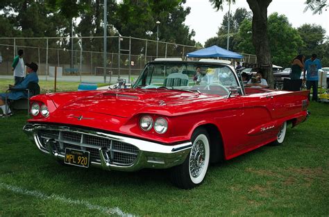1960 Ford Thunderbird Convertible With Top Down Red Lh Front Ford