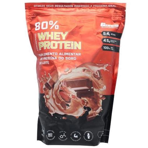 Whey Protein Growth 1kg Proteina Sabor Chocolate Amendoim Submarino