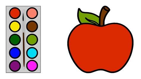 Cara Menggambar Buah Apel Menggambar Dan Mewarnai Buah Apel Untuk