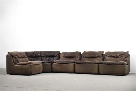 Simone sofa by studio simon italy, 1970s. Brown leather vintage curved modular sofa by Friedrich ...