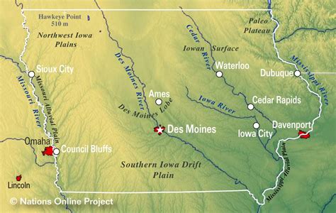 Iowa Map With Small Towns Map