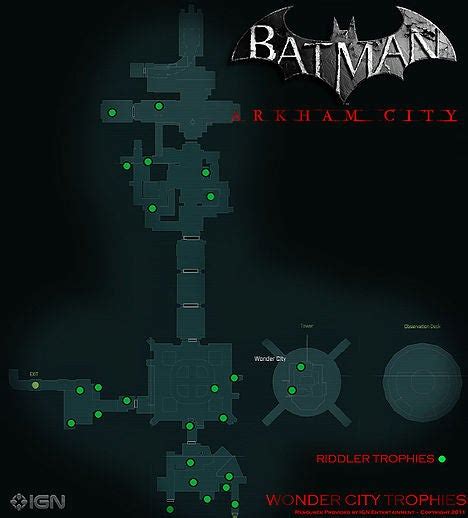 Well, during steel mill part of the game, you will learn how to mark riddler trophies on your map, so remember that. Wonder City Riddler Trophies - Batman: Arkham City Wiki ...