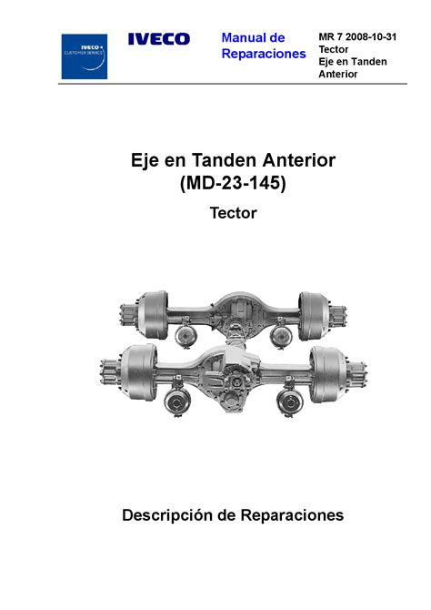 Iveco Md 23 145 Eje En Tanden Anterior Mr 07 Tector Spanish Manual De