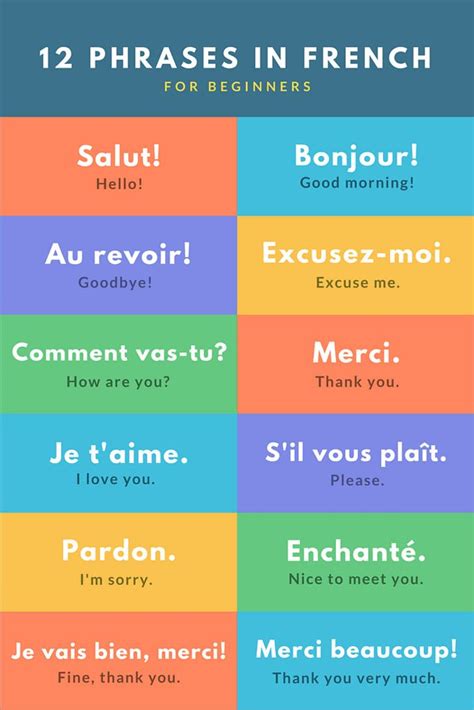 Basic French Phrases for Travel | Common french phrases, Useful french ...