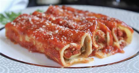 Authentic Italian Manicotti Recipe Stuffed With Three Cheeses