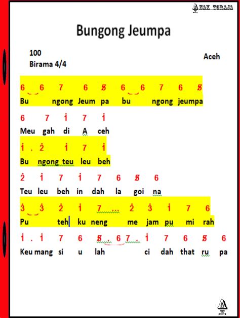 Lagu Bungong Jeumpa Dan Artinya Lirik Lagu Bungong Jeumpa Dari