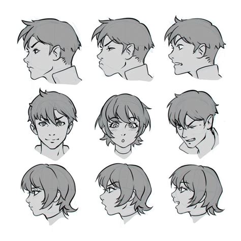 Heads And Emotions Animation Sketches Anime Poses Human Anatomy Art