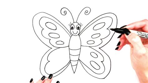 Butterfly Drawing For Kids Easy Step By Step How To Draw Cute Kawaii