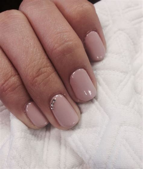 Hazelnut Nude Beige Natural Nails With Crystals Manicure Ideas Nail