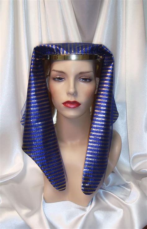 blue pharaoh headpiece king tut headdress egyptian inspired etsy egyptian inspired egyptian