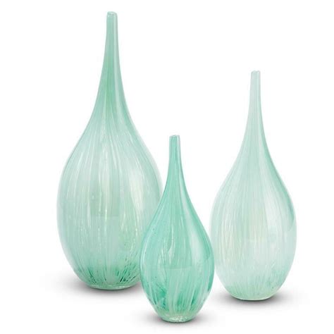Teardrop Glass Vase Aqua Small
