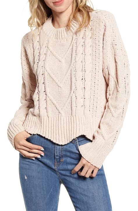 This cable knit sweater is the best of soft cotton and elegant cashmere. BLANKNYC Cable Knit Crewneck Sweater | The Best Sweaters ...