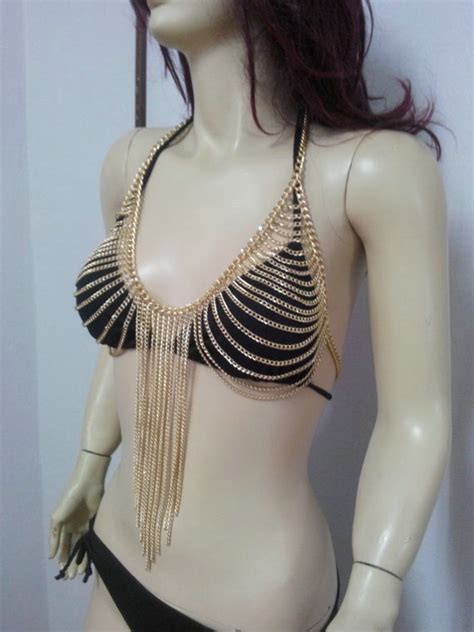 Buy Wholesale Women Sexy Tassel Body Chain Bikini Bra Slave Harness V