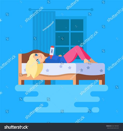 Girl Lying Bed Thermometer Crying Girl Stock Vector Royalty Free 522198184 Shutterstock