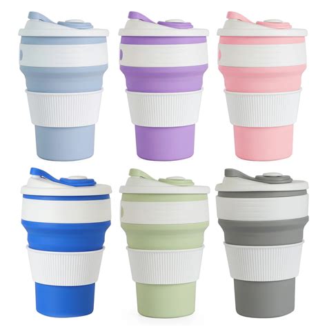 6 Colors Portable Folding Coffee Mugs Silicone Coffee Cups Portable