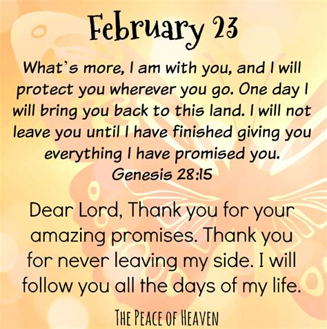 February 23 The Peace Of Heaven