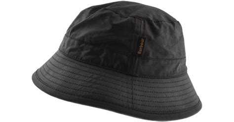 Barbour Waxed Bucket Hat Black For Men Lyst Uk