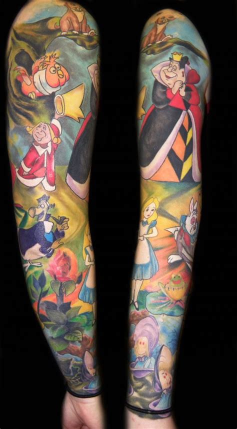 Alice In Wonderland Full Sleeve Tattoos Top Tattoos Trendy Tattoos
