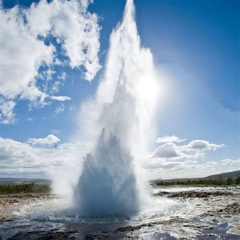 Geysir Is A Famous Hot Spring In The Geothermal Area Of Haukadalur