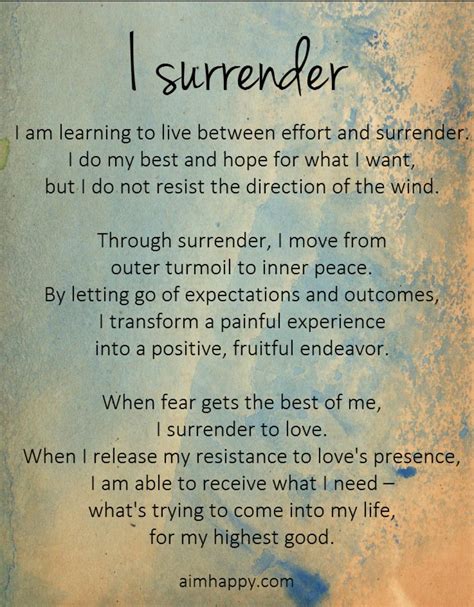 “surrender Is A Journey From The Outer Turmoil To The Inner Peace