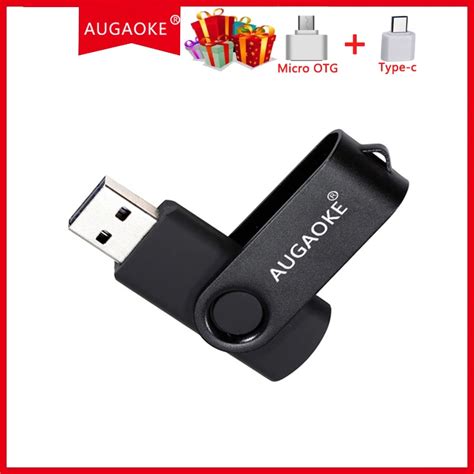 AUGAOKE Metal Rotatable Black Pen Driver USB GB GB GB Memory Stick High Speed GB