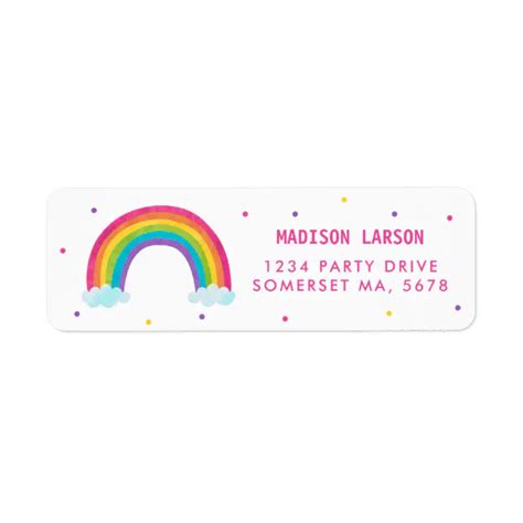 Bright Rainbow Baby Shower Return Address Label Zazzle