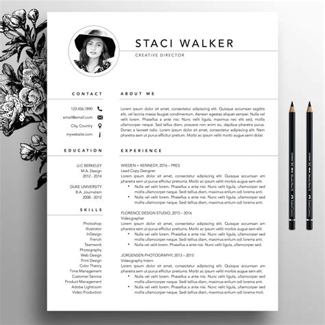 Mit diesem dokument verschafft sich ihr zukünftiger. Moderne Lebenslauf Vorlage 3pk, CV-Vorlage + Referenzen ...