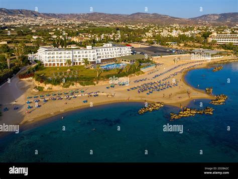 Aerial View Of Coral Bay Beach And The Corallia Beach Hotel Peyia