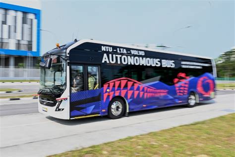 True the line at immigration was. Volvo unveils driverless electric bus in Singapore