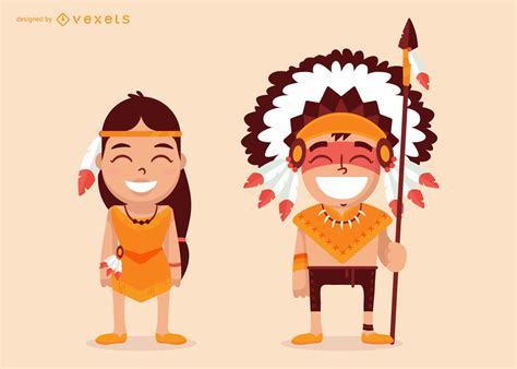 Native American Characters Cartoon Vector Download