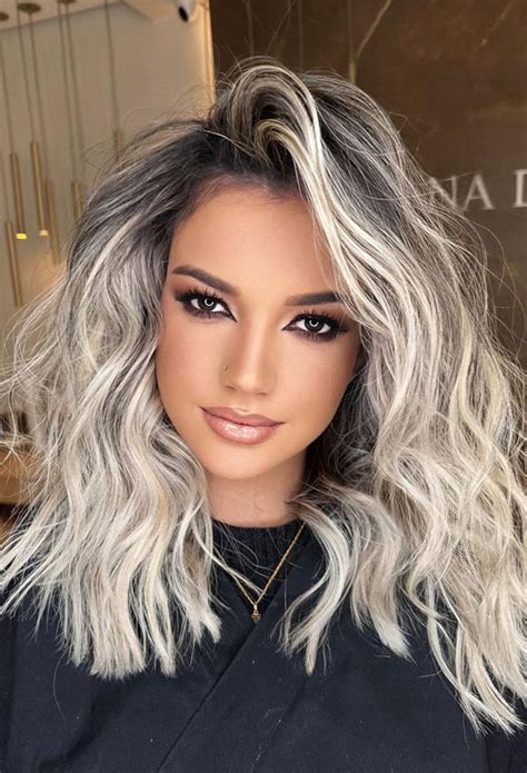 30 Hair Colour Trends To Try In 2023 Platinum Blonde Balayage Lob