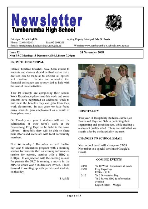 17 Awesome high school newsletter templates images | School newsletter ...