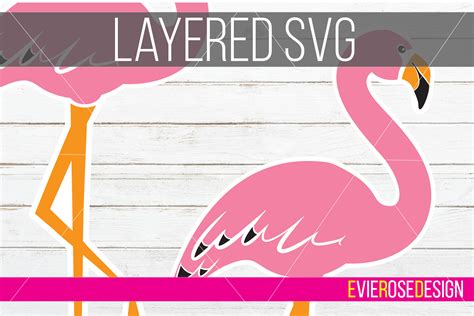 Flamingo Clipart And Cut File Set Includes Layered Svg 278601